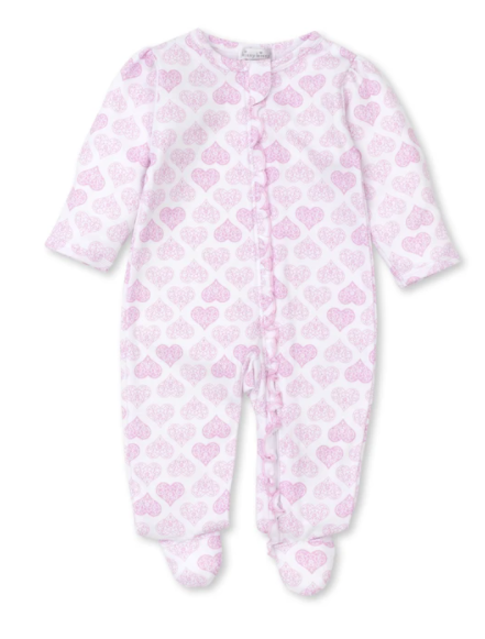Heart to Heart Zipper Footie | Pink