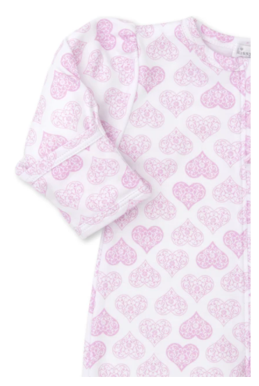 Heart to Heart Zipper Footie | Pink