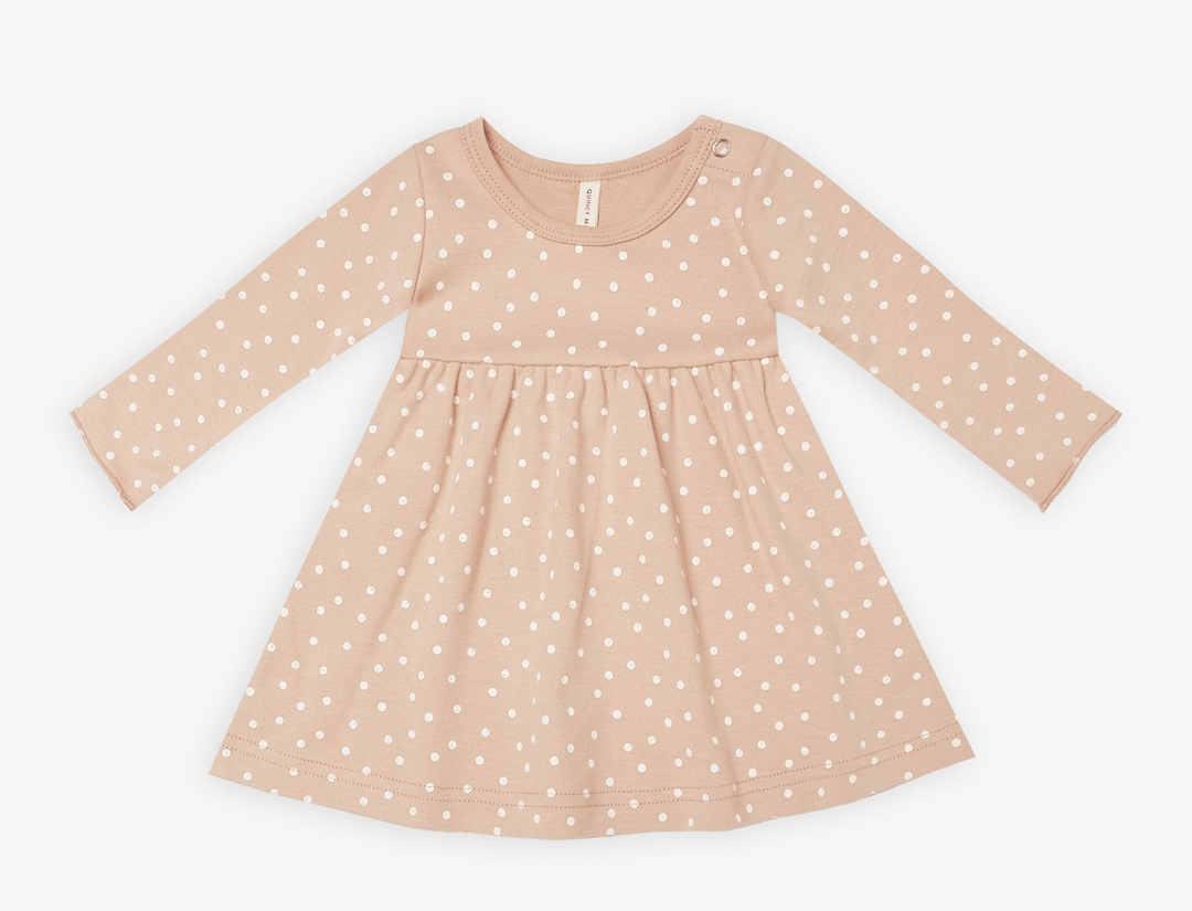 Jersey Long Sleeve Dress | Dots