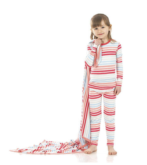 Print Long Sleeve Pajama Set | Cotton Candy Stripe