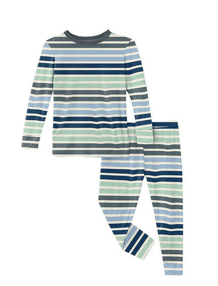 Print Long Sleeve Pajama Set | Fairground Stripe