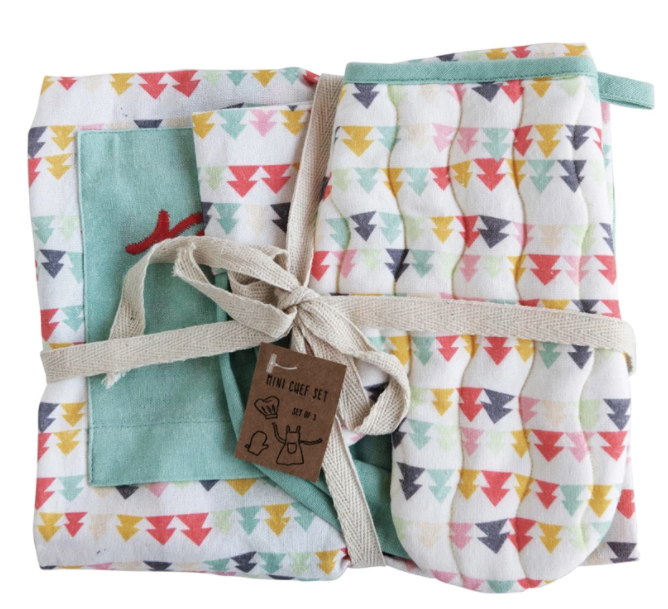 Child Apron/Chef Hat/Oven Mitt Set