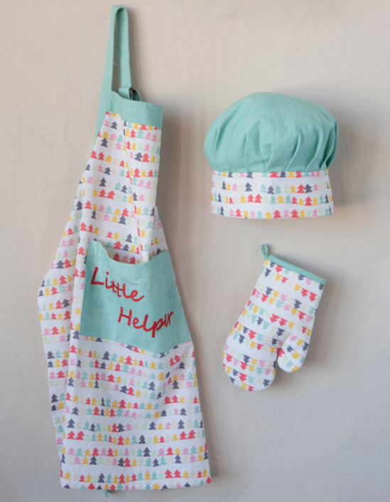 Child Apron/Chef Hat/Oven Mitt Set