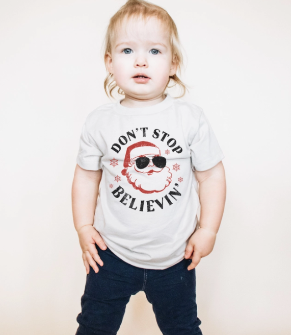Don't Stop Believing Santa Tee