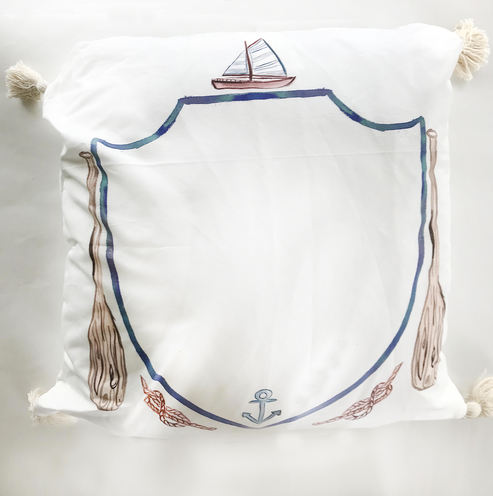25x25 Nautical Euro Pillow with Tassels (insert included)