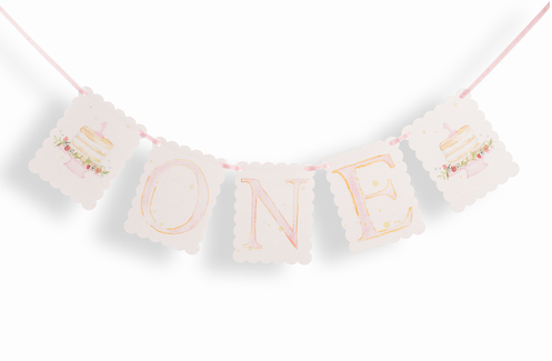 ONE Birthday Banner | Pink
