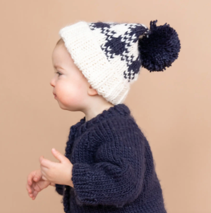 Navy & Cream Buffalo Check Hat