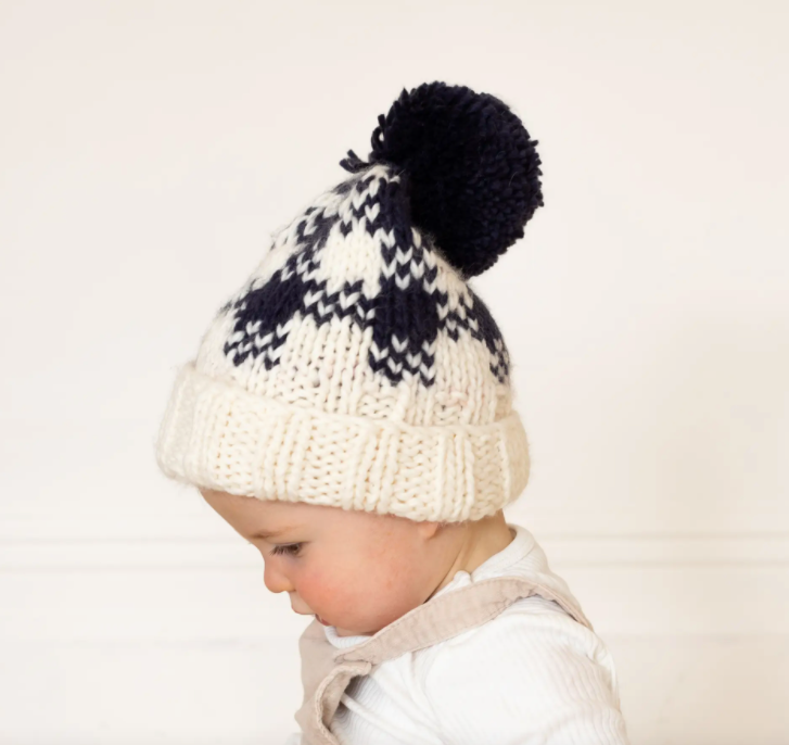 Navy & Cream Buffalo Check Hat