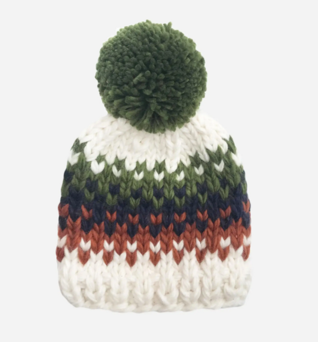 Olive Will Stripe Hand Knit Hat