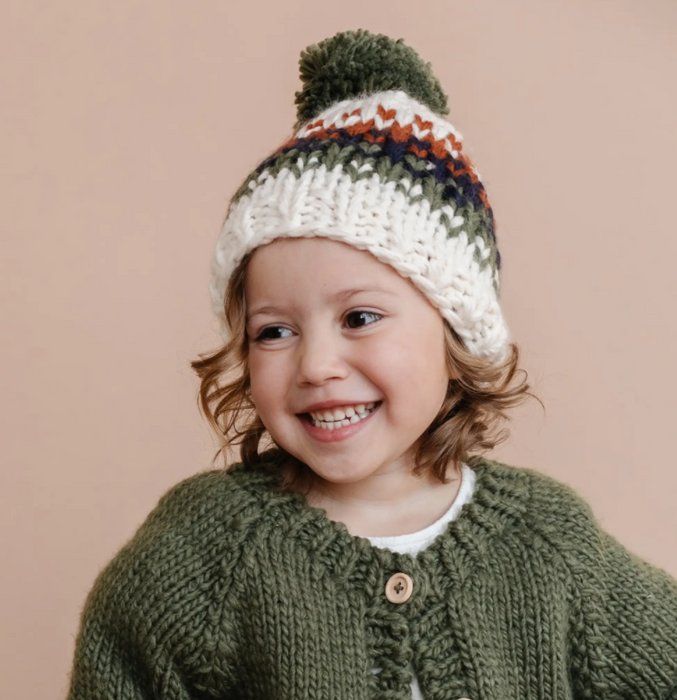 Olive Will Stripe Hand Knit Hat