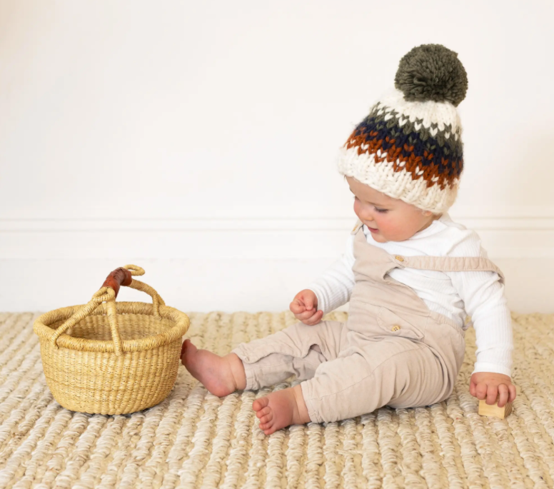 Olive Will Stripe Hand Knit Hat