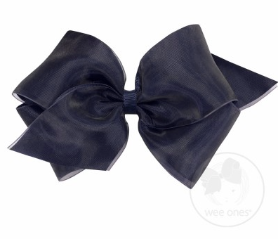 King Organza Overlay Bow | Navy