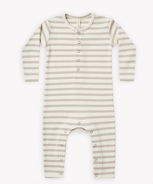 Ribbed Baby Jumpsuit | Ash Stripe