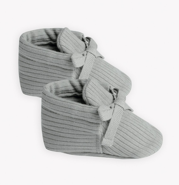 Ribbed Baby Booties | Dusty Blue