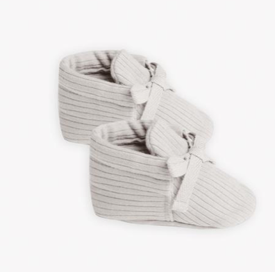 Ribbed Baby Booties | Ash
