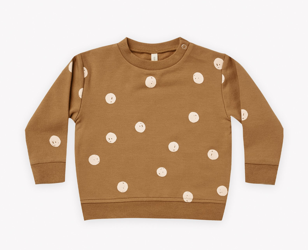 Fleece Sweatshirt | Walnut Polka Dot