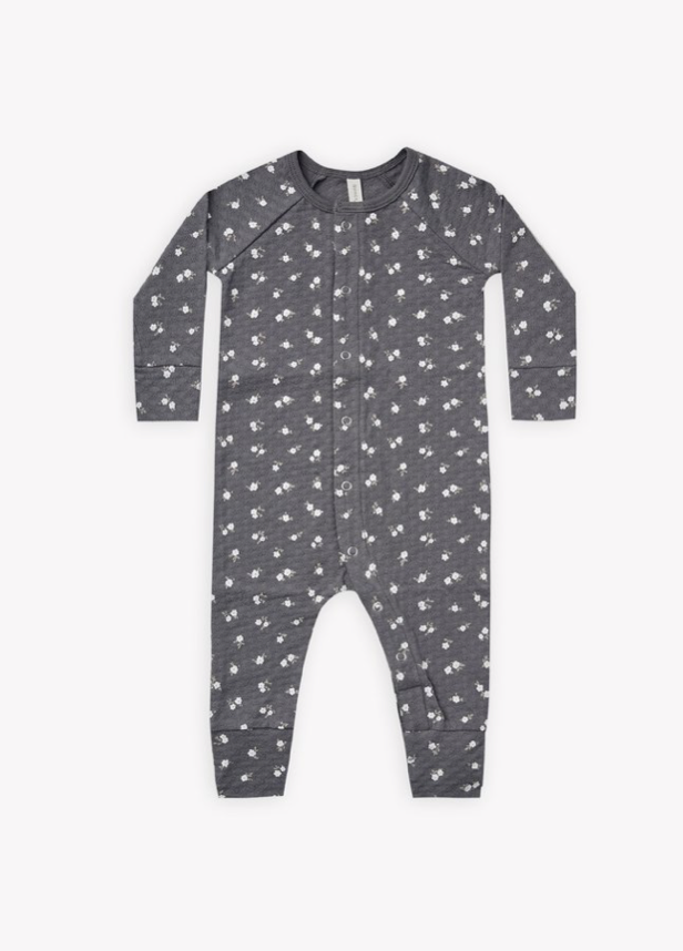 Pointelle Longjohn | Dark Floral