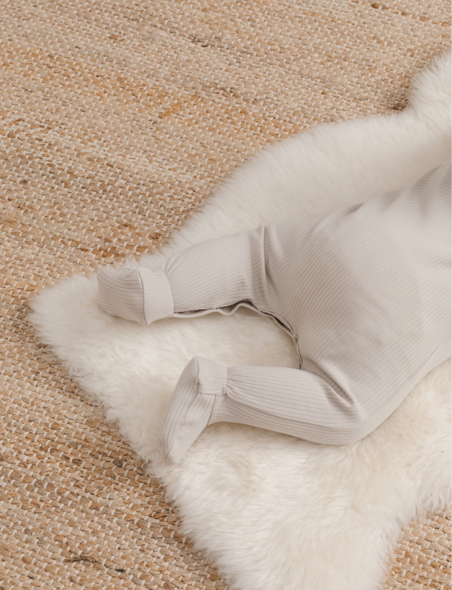 Ribbed Footie | Ash