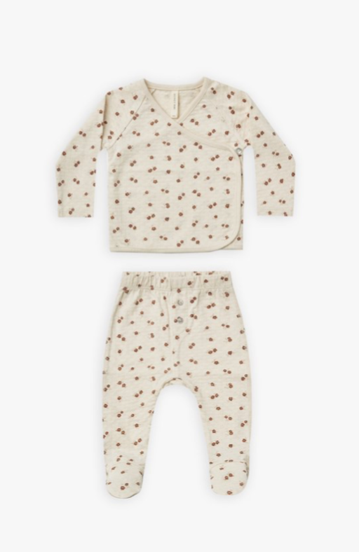 Pointelle Wrap Top and Pant Set | Petite Floral