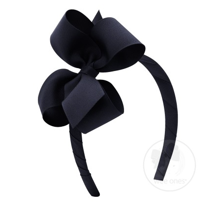 Md. Grosgrain Bow on Headband| Navy