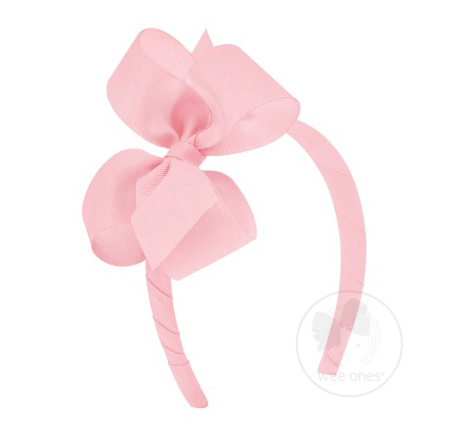 Md. Grosgrain Bow on Headband | Light Pink