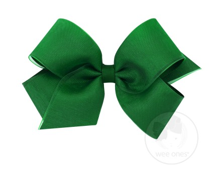 Medium Organza Overlay Bow | Forest Green