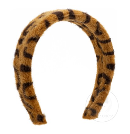 Faux Cheetah Print Fur Headband | Brown