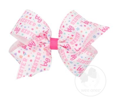 Medium Big Sister Printed Grosgrain Bow