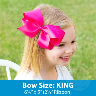 King Party Print Grosgrain Bow