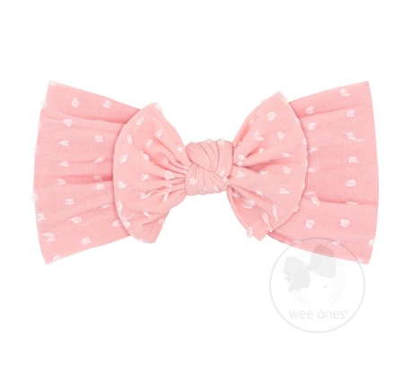 Soft Shabby Dot Nylon Band With Matching Bowtie | Peony