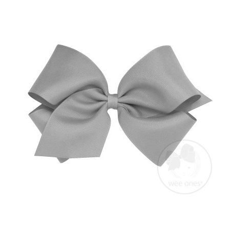King Grosgrain Hair Bow | Grey