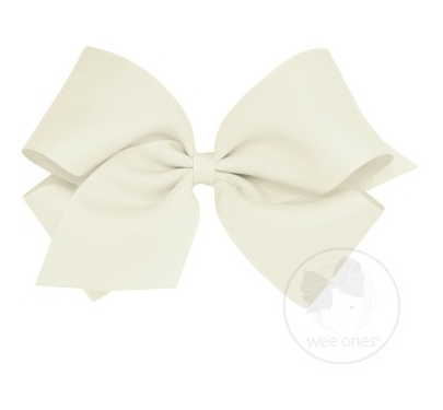 King Grosgrain Hair Bow | Antique White