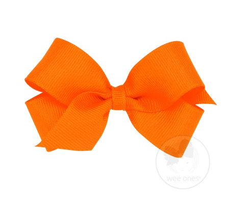 Mini Grosgrain Hair Bow | Orange