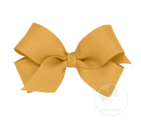 Mini Grosgrain Hair Bow | Old Gold