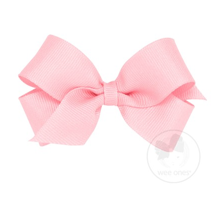 Mini Grosgrain Hair Bow | Light Pink