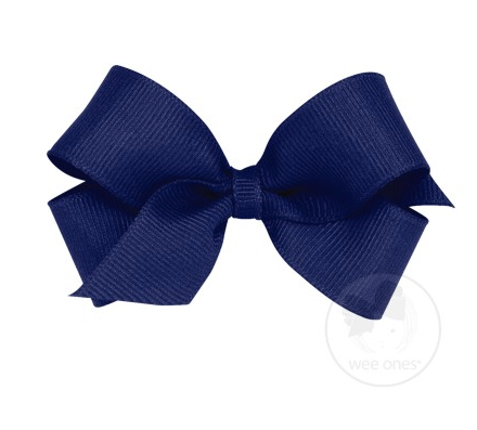 Mini Grosgrain Hair Bow | Light Navy