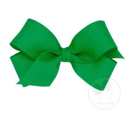 Mini Grosgrain Hair Bow | Green