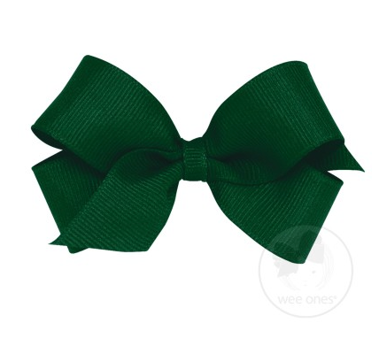 Mini Grosgrain Hair Bow | Forest Green