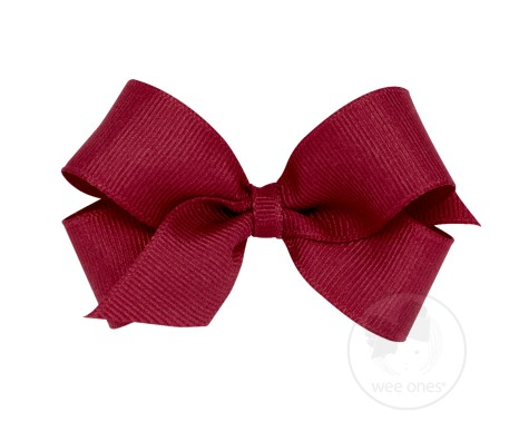 Mini Grosgrain Hair Bow | Cranberry