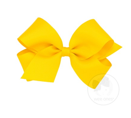 Medium Classic Grosgrain Hair Bow | Yellow