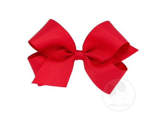 Medium Classic Grosgrain Hair Bow | Red