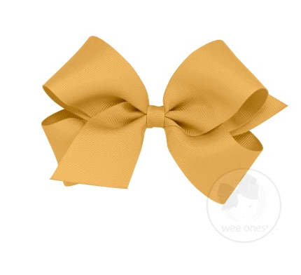 Medium Classic Grosgrain Hair Bow | Old Gold