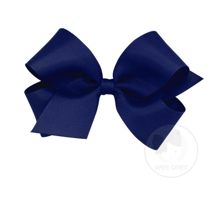 Medium Classic Grosgrain Hair Bow | Navy