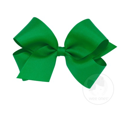 Medium Classic Grosgrain Hair Bow | Green