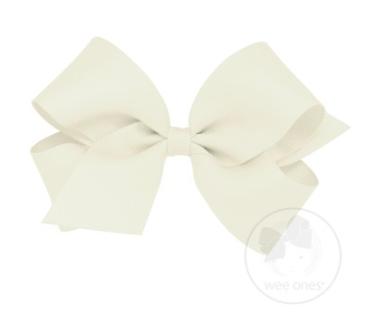 Medium Classic Grosgrain Hair Bow | Antique White