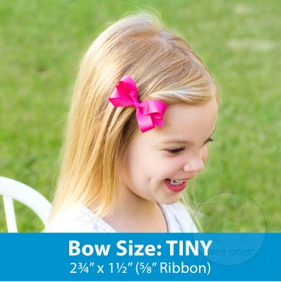 Tiny Classic Grosgrain Hair Bow | Hot Pink