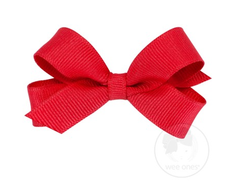 Tiny Classic Grosgrain Hair Bow | Red