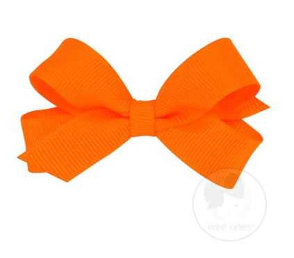 Tiny Classic Grosgrain Hair Bow | Orange
