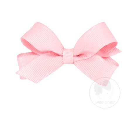 Tiny Classic Grosgrain Hair Bow | Light Pink