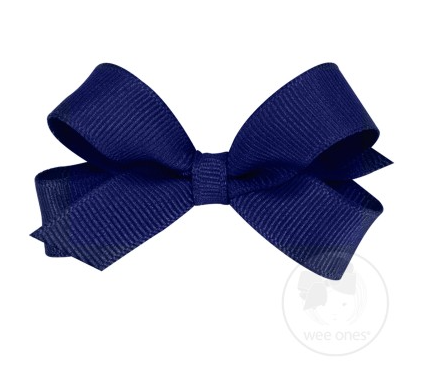 Tiny Classic Grosgrain Hair Bow | Light Navy